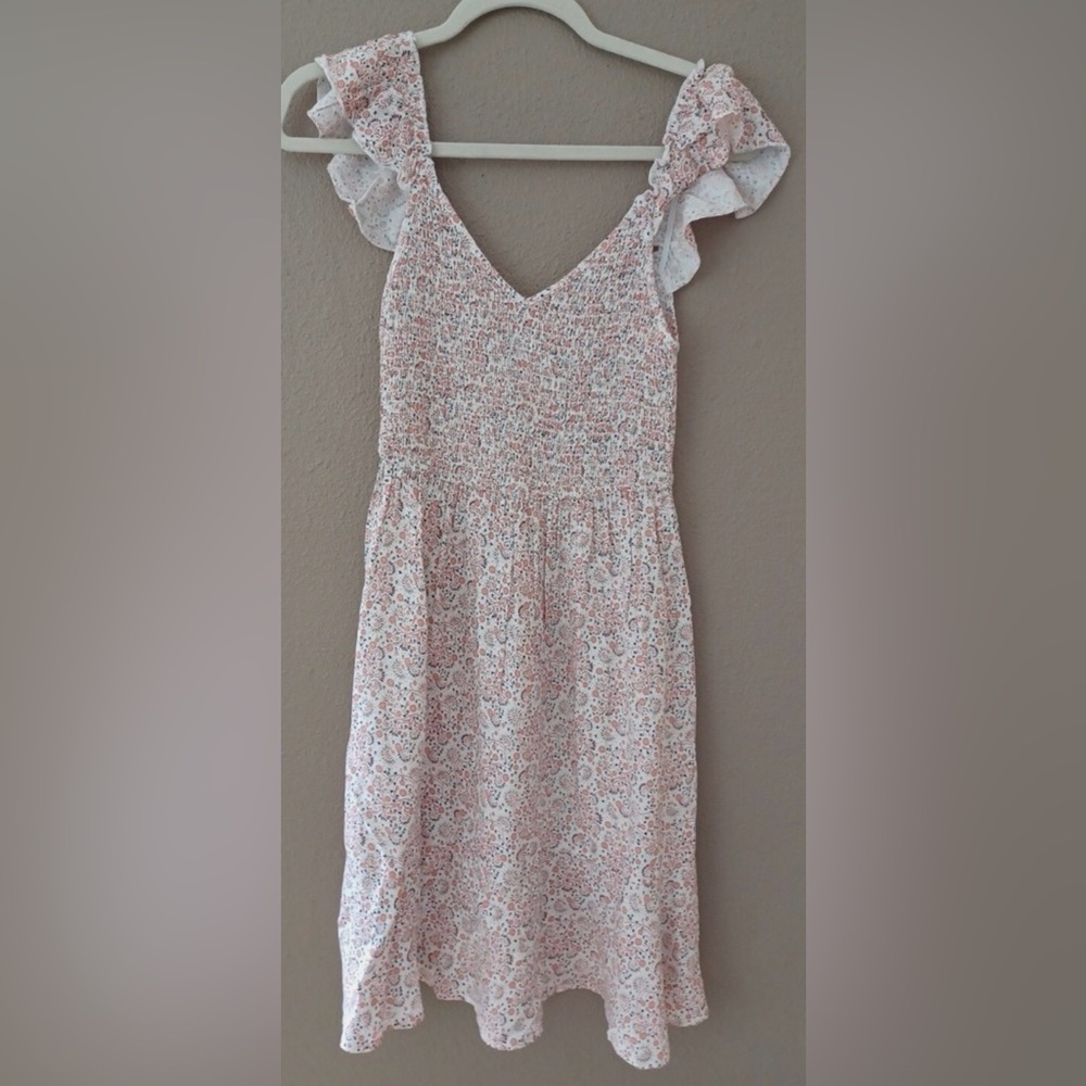 Japna Floral Smocked Dress with Ruffle Sleeves